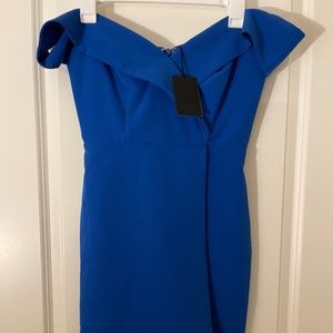 Revolve NBD Off the Shoulder Mini Dress - Blue